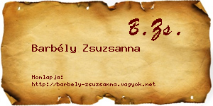 Barbély Zsuzsanna névjegykártya